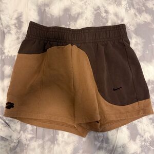 Nike Women’s Color Clash Brown Crewneck Fleece Shorts